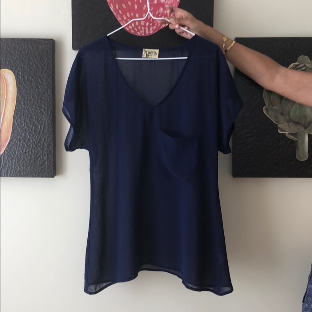Show Me Your MuMu Navy Blue Tunic Top